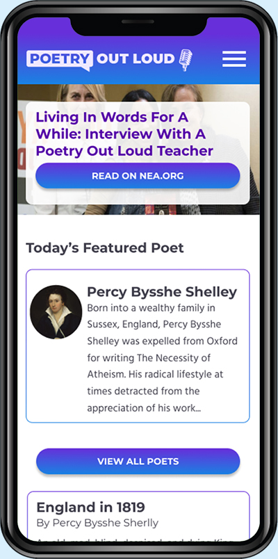 Poetry Out Loud Mobile Home Screen